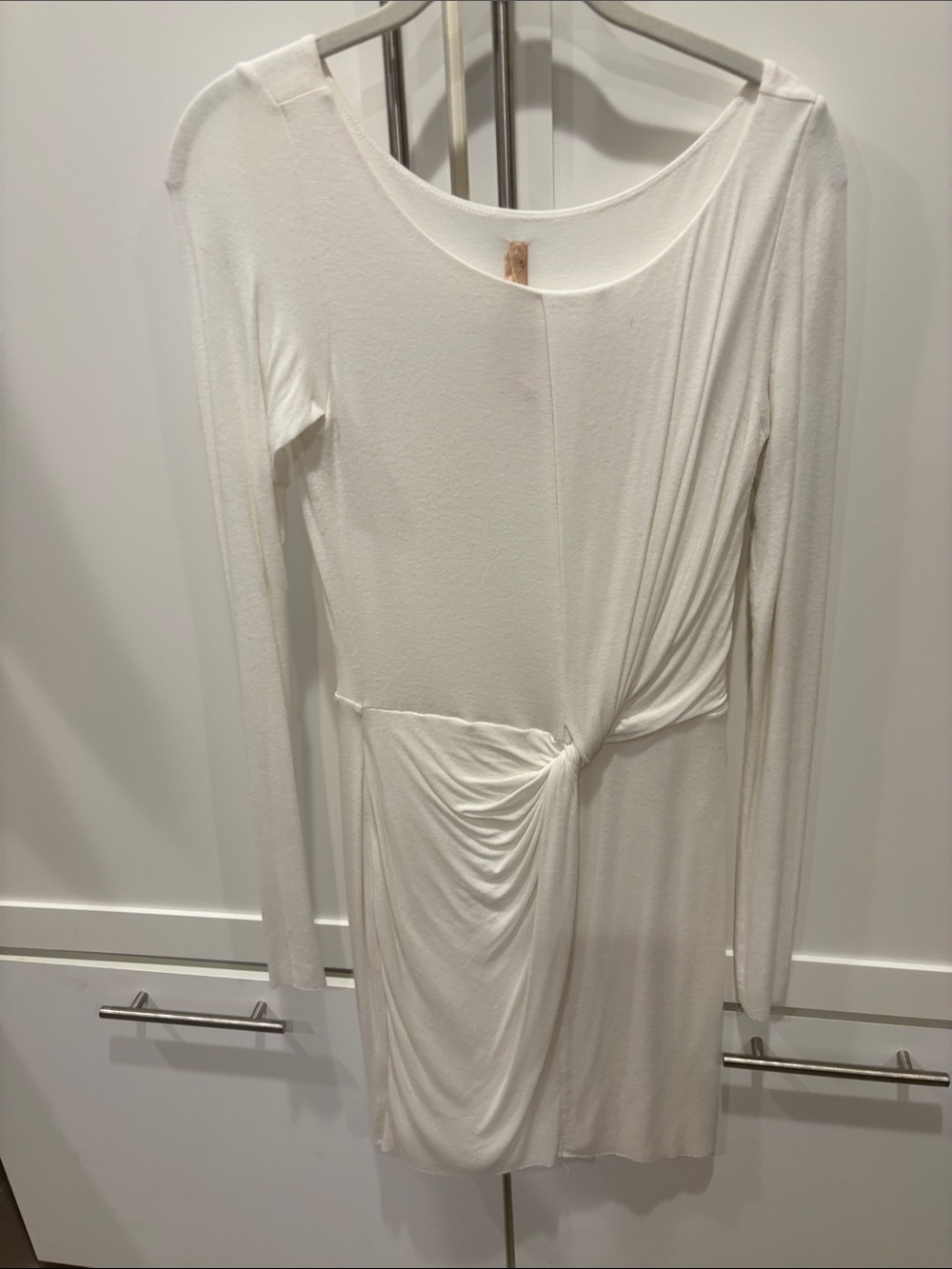 Bailey 44 White Long-Sleeve Twist Knot Dress